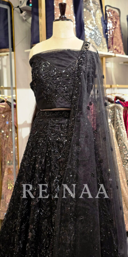 Black Beaded Lehenga